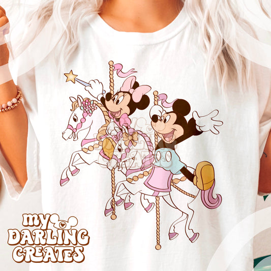 Pastel Mouse Carrousel Ride PNG