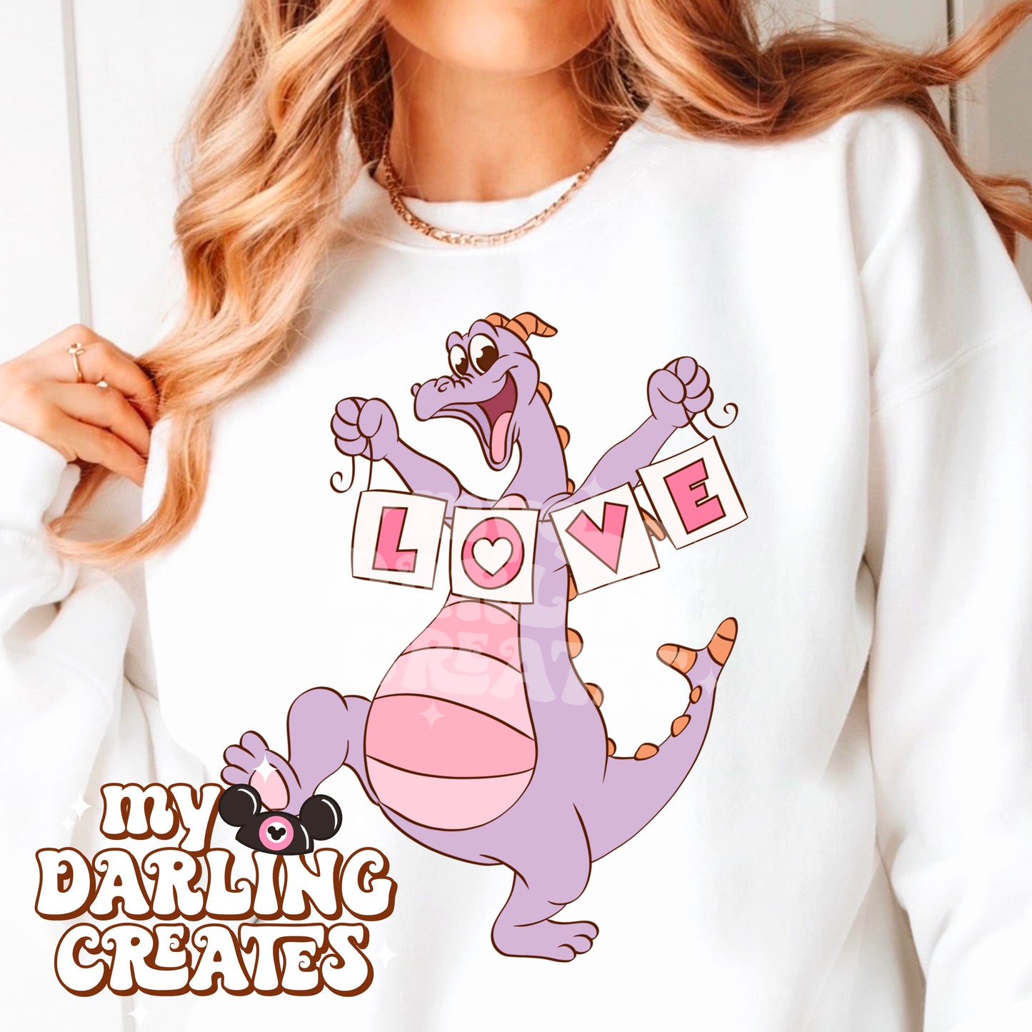 Purple Dragon with Love Sign PNG